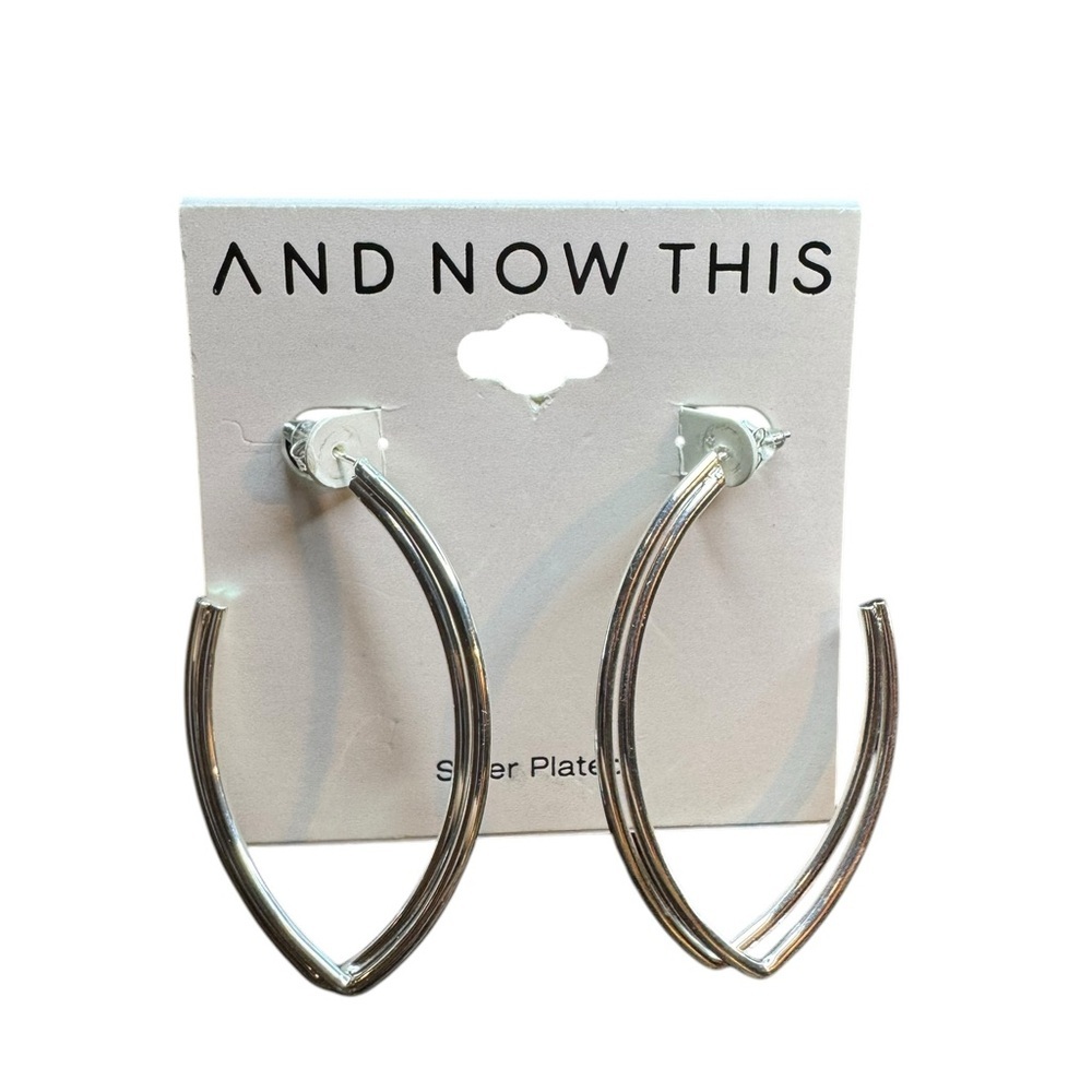 Silver Plated Hoop Earrings by And Now This